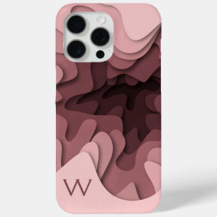 Moderne Monogramm-Rosé-Elegante-Abstrakte Case-Mate iPhone Hülle