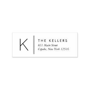 Moderne Monogramm-Rücksendeadresse Kautschuk-Brief Gummistempel