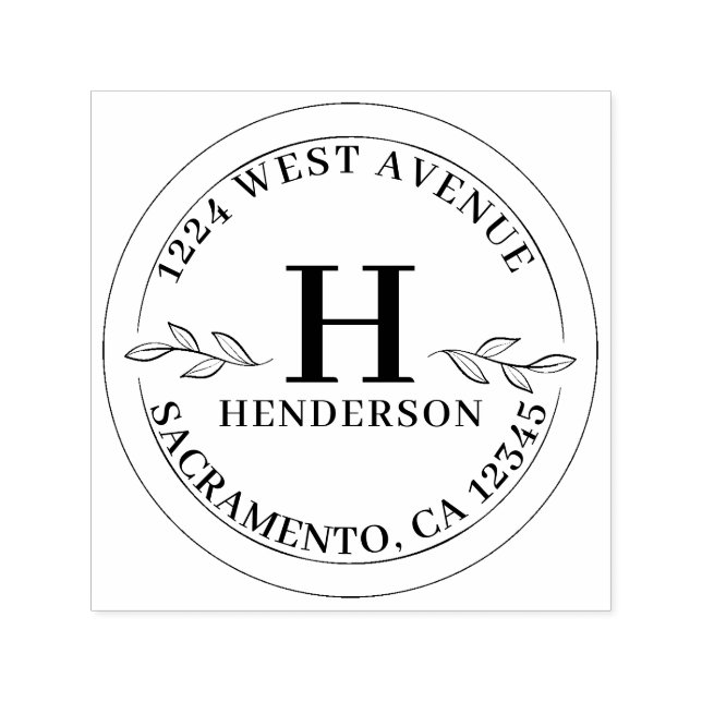 Moderne Monogramm-Rücksendeadresse Permastempel (Design)