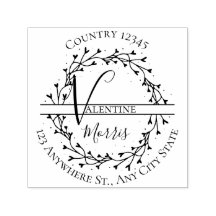 Moderne Monogramm-Rücksendeadresse Selbstfärbungss