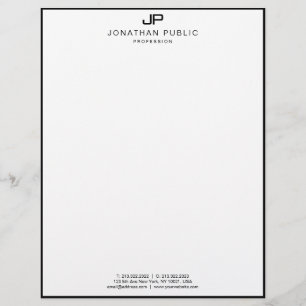 Moderne Monogramm-Schablonen-elegantes Briefbogen