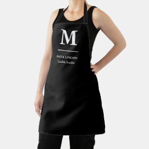 Moderne Monogramm-Schürze - Schwarzweiß-Design Schürze