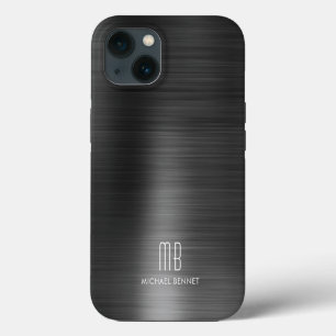 Moderne Monogramm Schwarz iPhone 13 Hülle