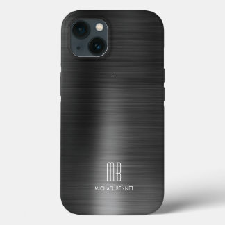 Moderne Monogramm Schwarz iPhone 13 Hülle