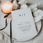 Moderne Monogramm Schwarz-Weiß-Hochzeit Einladung<br><div class="desc">Dies ist eine moderne Hochzeitseinladung mit minimalistischem Layout und einzigartigem Schriftart. Alle Farben können bearbeitet werden. // Für passende Designs, suchen Sie "HARLOW" im Sincerely By Nicole Zazzle Store. * Wenn Ihnen dieses Design gefällt, Sie es aber nicht für etwas finden, das Sie suchen, wenden Sie sich bitte jederzeit an...</div>