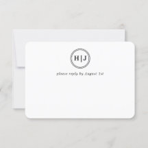 Moderne Monogramm Schwarz-Weiß-Hochzeit