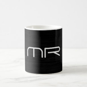 Moderne Monogramm Schwarz Weiße Namen Initialen Kaffeetasse