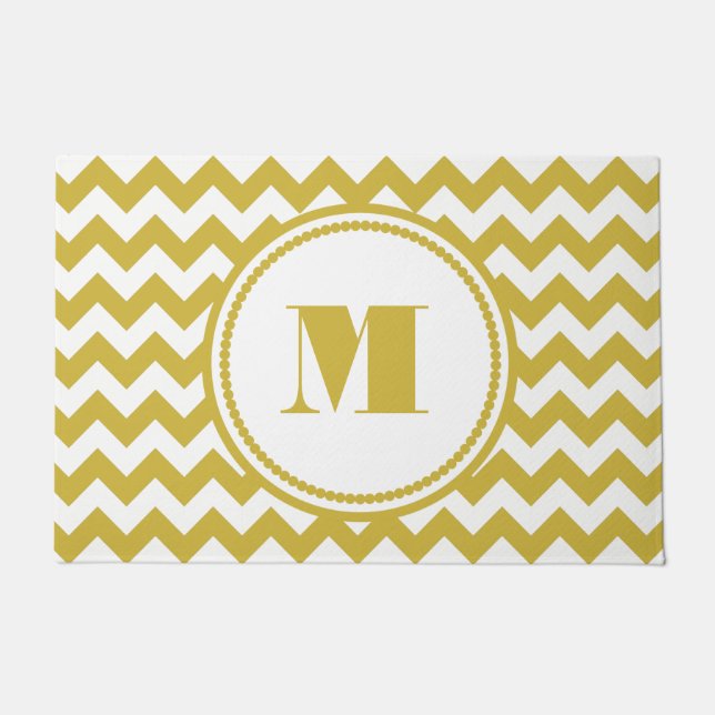 Moderne Monogramm-Streifen Fußmatte (Vorderseite)
