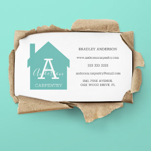 Moderne Monogramm-Tischlerei Visitenkarte