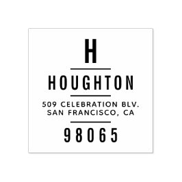 Moderne Monogramm-Typografie-Rücksendeadresse Gummistempel