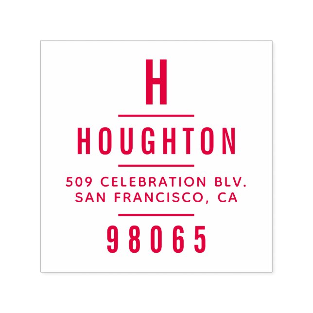 Moderne Monogramm-Typografie-Rücksendeadresse Permastempel (Design)