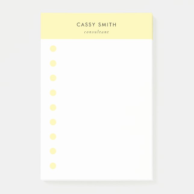Moderne Monogramm & Weiß Gelb Täglich  Post-it Klebezettel (Vorderseite)