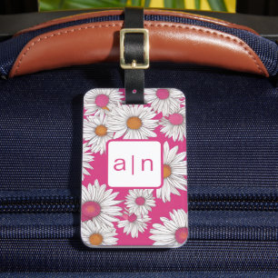 Moderne Monogramm-Wildblumen-Gepäckanhänger Gepäckanhänger