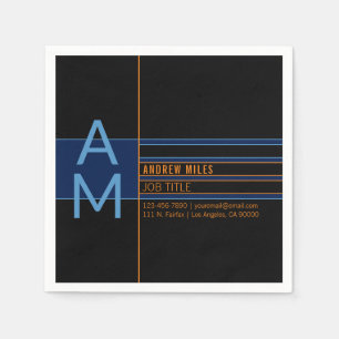 Moderne Monogramme und bearbeitbare Formen und Far Serviette