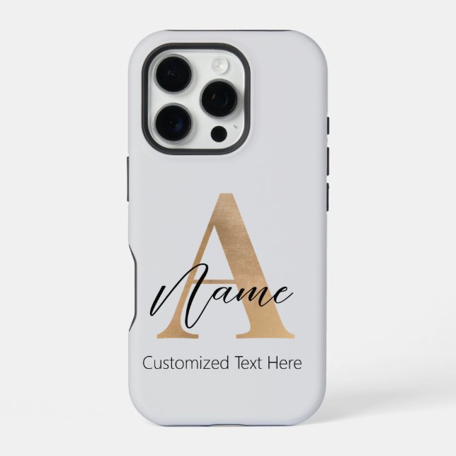 Moderne monogrammierte Anfangsbuchstabe A & Name P iPhone Hülle (Rückseite)