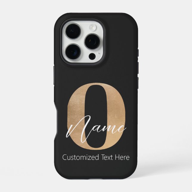 Moderne monogrammierte Anfangsbuchstabe O & Name P iPhone Hülle (Rückseite)
