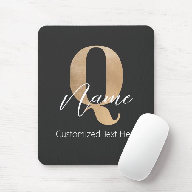 Moderne monogrammierte Anfangsbuchstabe Q & Name P Mousepad (Mit Mouse)
