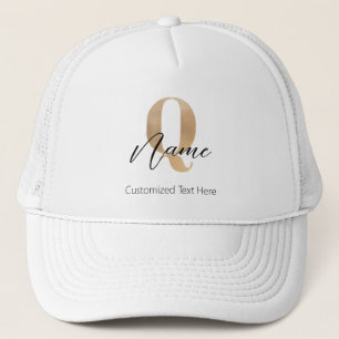 Moderne monogrammierte Anfangsbuchstabe Q & Name P Truckerkappe
