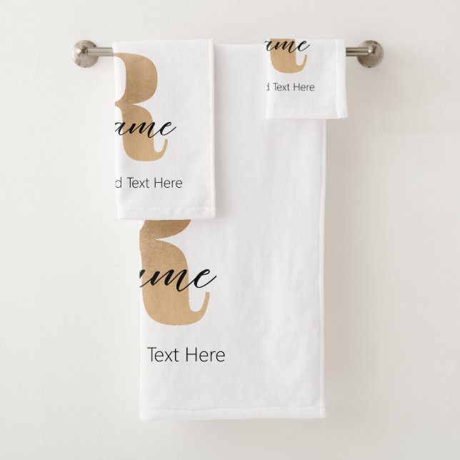 Moderne monogrammierte Anfangsbuchstabe R & Name P Badhandtuch Set (Insitu)