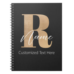 Moderne monogrammierte Anfangsbuchstabe R & Name P Notizblock