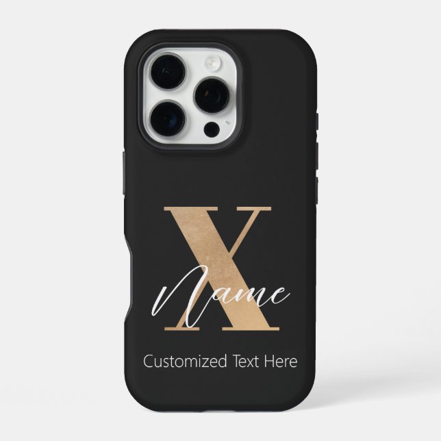 Moderne monogrammierte Anfangsbuchstabe X & Name p iPhone Hülle (Rückseite)