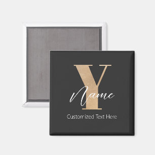 Moderne monogrammierte Anfangsbuchstabe Y & Name P Magnet