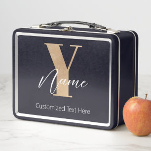 Moderne monogrammierte Anfangsbuchstabe Y & Name P Metall Brotdose