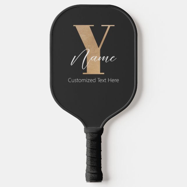Moderne monogrammierte Anfangsbuchstabe Y & Name P Pickleball Schläger (Vorderseite)