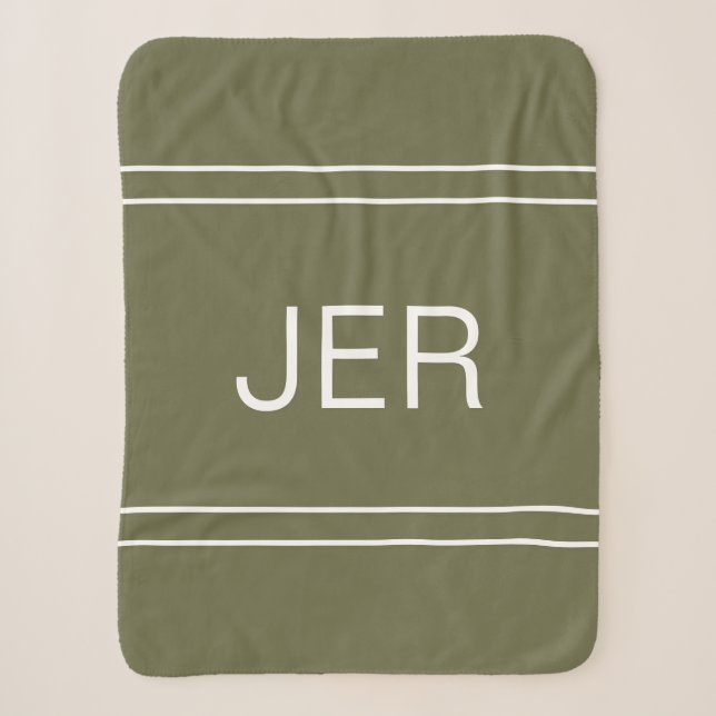 Moderne monogrammierte benutzerdefinierte Initiale Sherpadecke (Vorderseite)