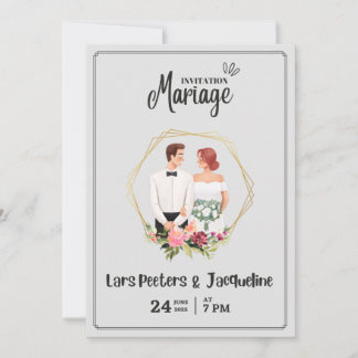 moderne monogrammierte gefaltete Hochzeit Einladung