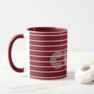 Moderne monogrammierte gestreifte tasse