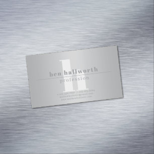 Moderne monogrammierte hell- und dunkelgraue Abstu Magnetische Visitenkarte