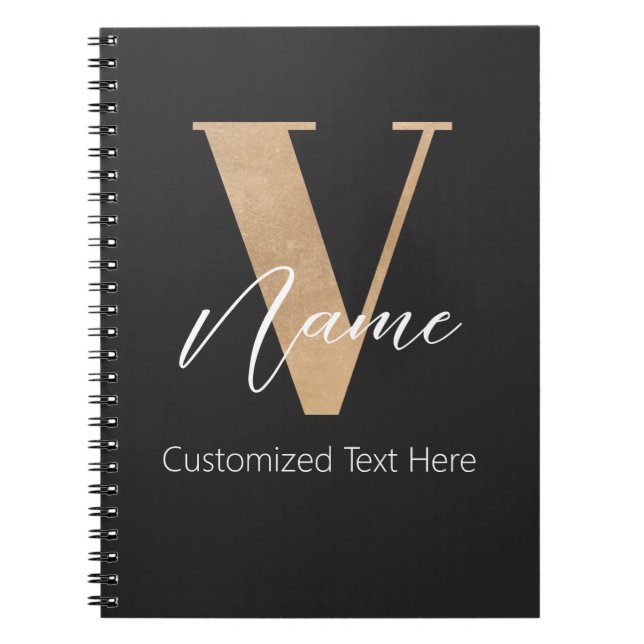 Moderne monogrammierte Initiale V und Name persona Notizblock (Vorderseite)