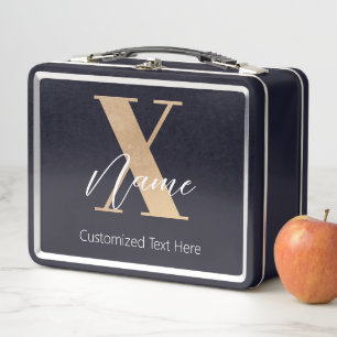Moderne monogrammierte Initiale X & personalisiert Metall Brotdose