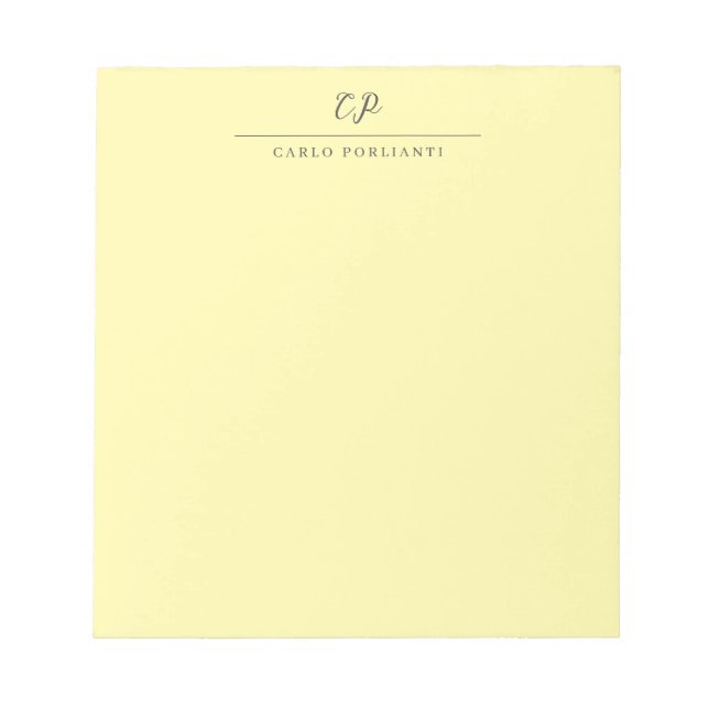 Moderne monogrammierte Kalligrafie-Name Notizblock (Vorderseite)