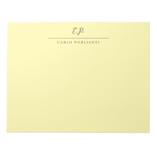 Moderne monogrammierte Kalligrafie-Name Notizblock (Vorderseite)