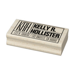 Moderne monogrammierte Namen oder Geschäfts-Rückse Gummistempel