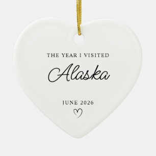 Moderne Monoline Das Jahr, in dem ich Alaska besuc Keramik Ornament