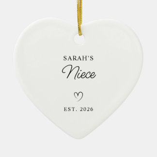 Moderne Monoline Neue Baby-Nichte Foto Keramik Ornament