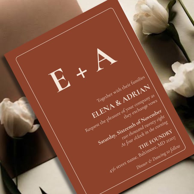 Moderne Moody Foto-Hochzeitseinladung mit QR-Code Einladung (Von Creator hochgeladen)