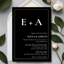 Moderne Moody Foto-Hochzeitseinladung mit QR-Code Einladung