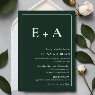 Moderne Moody Foto-Hochzeitseinladung mit QR-Code Einladung