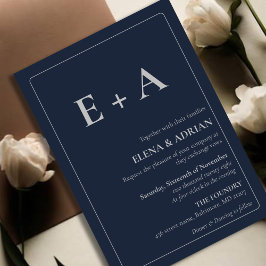 Moderne Moody Foto-Hochzeitseinladung mit QR-Code Einladung