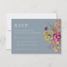 Moderne Moody-Herbstgarten-Blumen-Hochzeits-RSVP