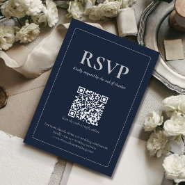 Moderne Moody-Hochzeits-RSVP-Karte mit QR-Code RSVP Karte