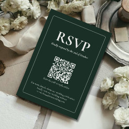 Moderne Moody-Hochzeits-RSVP-Karte mit QR-Code RSVP Karte