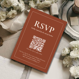 Moderne Moody-Hochzeits-RSVP-Karte mit QR-Code RSVP Karte