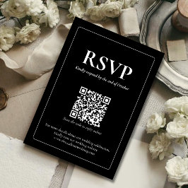 Moderne Moody-Hochzeits-RSVP-Karte mit QR-Code RSVP Karte