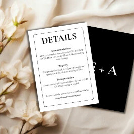 Moderne Moody-Hochzeitseinschlusskarte Begleitkarte