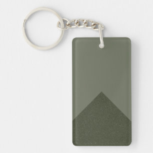 Moderne Moosgrüne Chevron-Schlüsselanhänger – Anpa Schlüsselanhänger